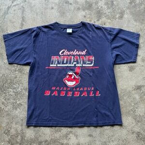 Vintage‎ Cleveland Indians MLB Baseball T-Shirt Belton Made in USA XL